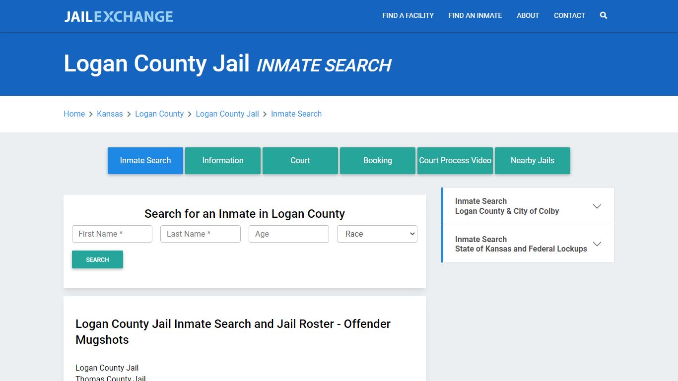 Logan County Jail, KS Inmate Search: Roster & Mugshots - Jail Exchange