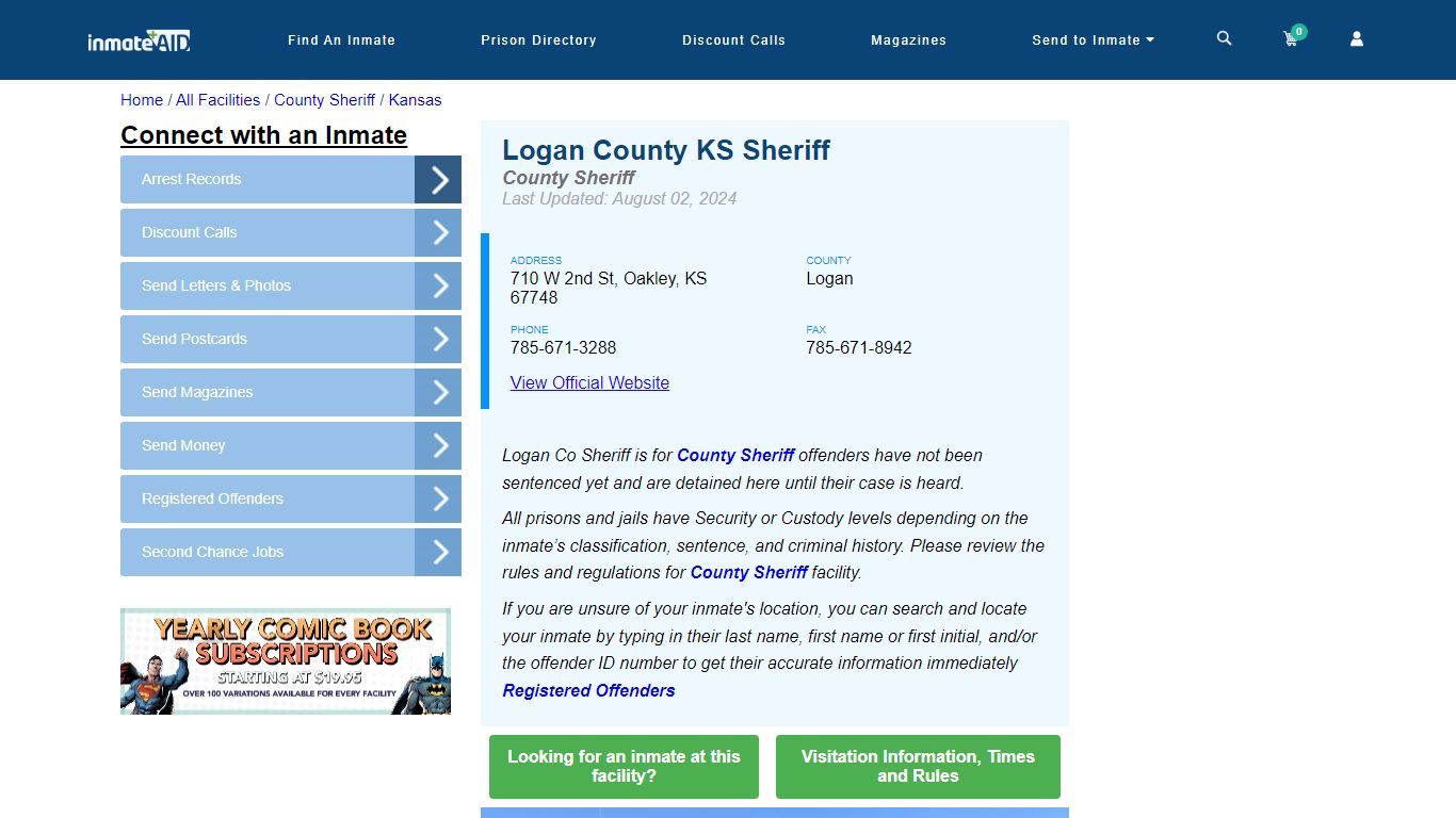 Logan County KS Sheriff & Arrest Search - InmateAid