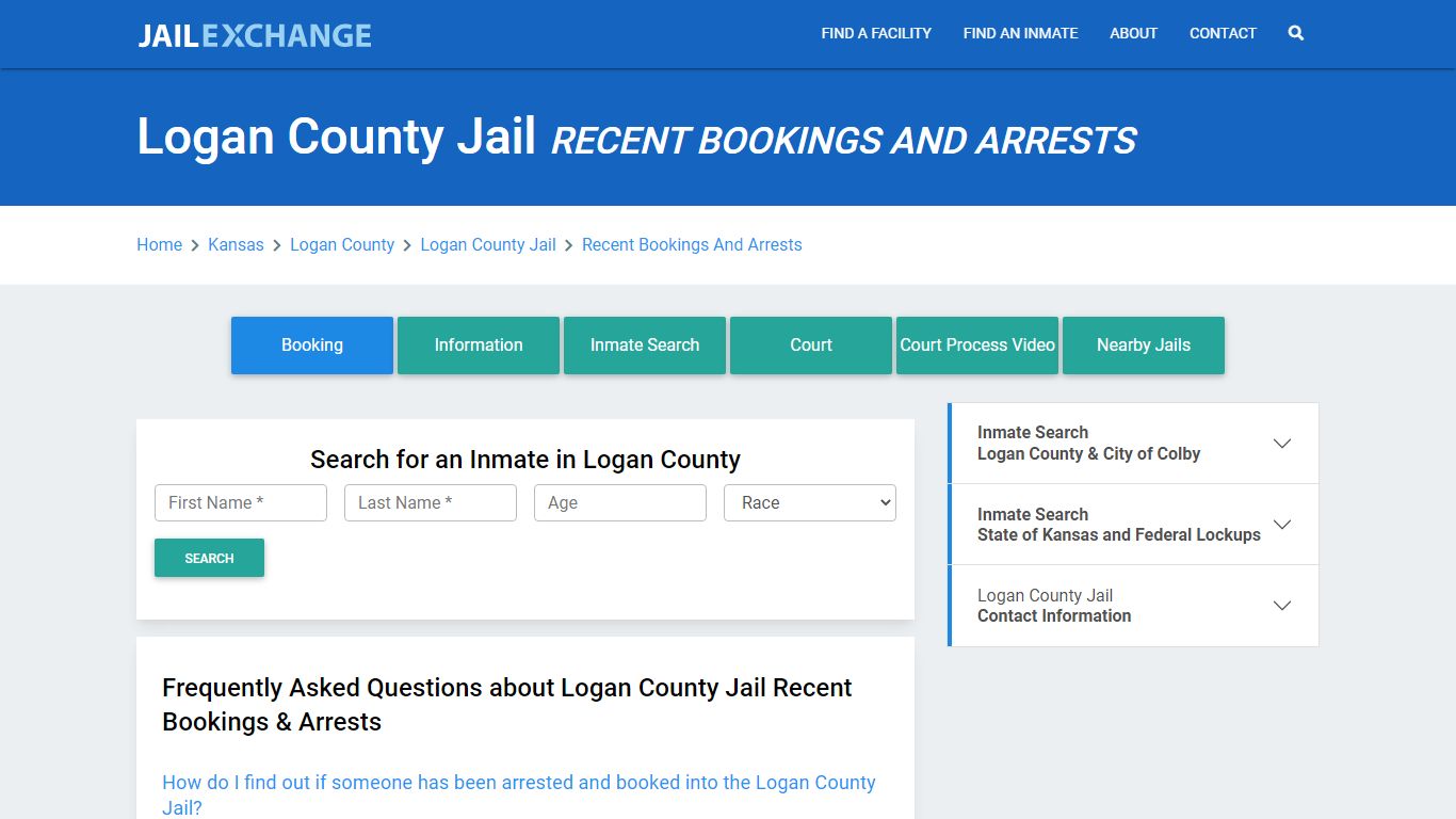 Logan County Jail KS Recent Arrests and Bookings - Jail Exchange