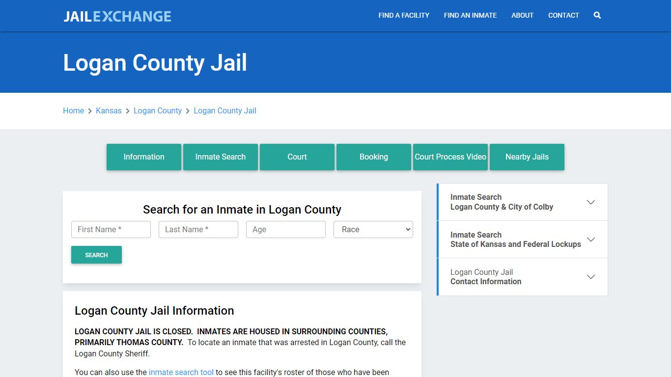 Logan County Jail Roster Lookup, KS, Inmate Search